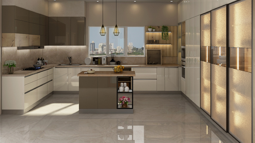 L-Shaped Open Kitchen design
