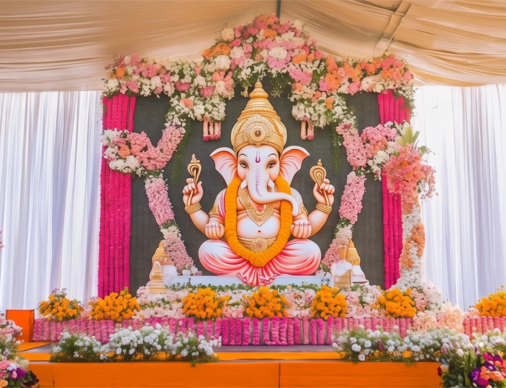 simple easy ganpati decoration at home