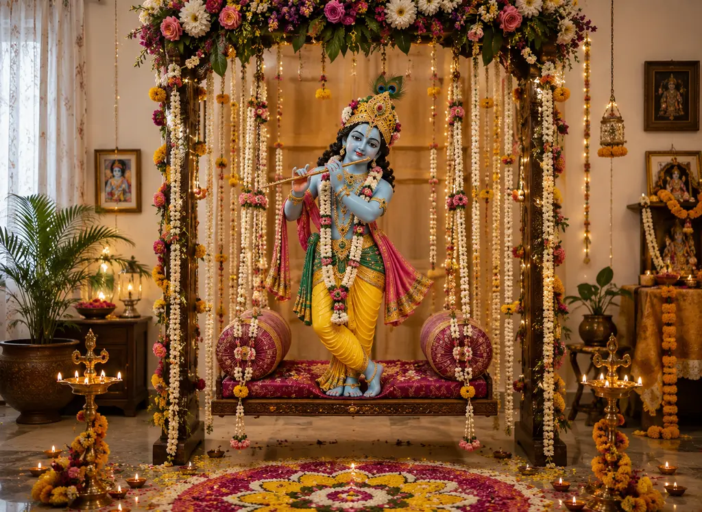 janmashtami jhula decoration