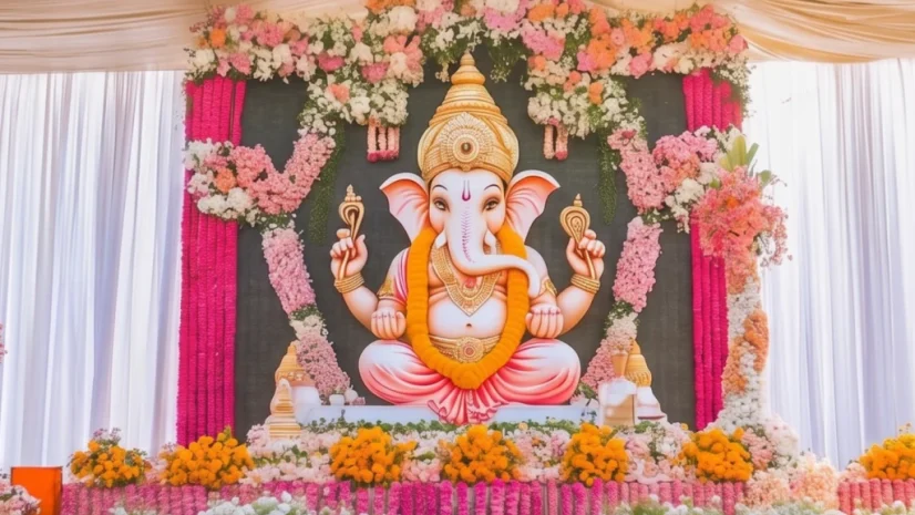 simple easy ganpati decoration at home