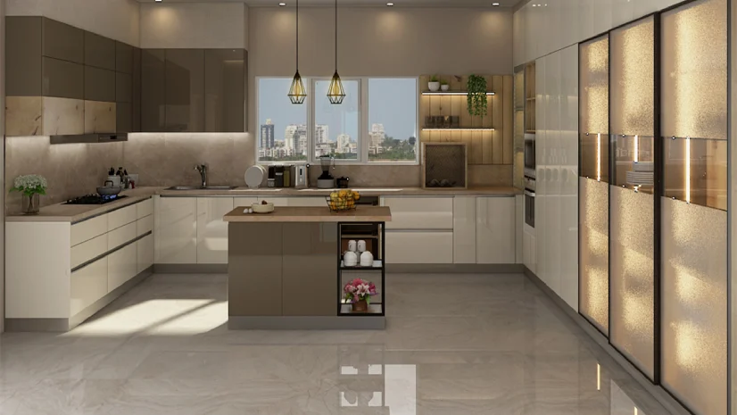 L-Shaped Open Kitchen design